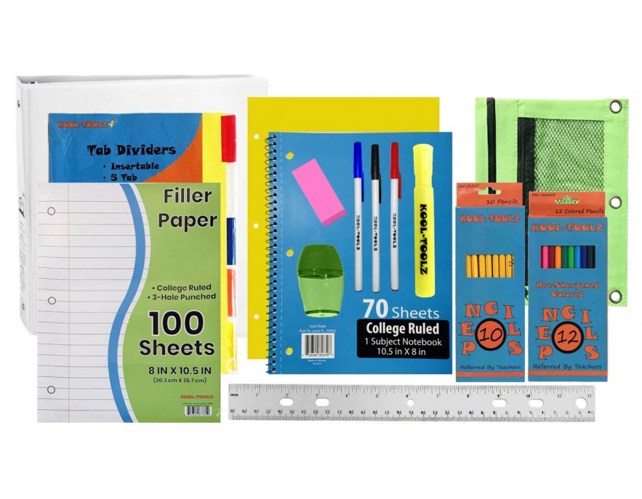 Wholesale 40-Piece School Supply Kit - Middle School & High School